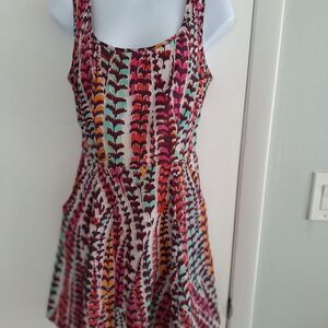 AUW Multicolor Patterned Mini Dress